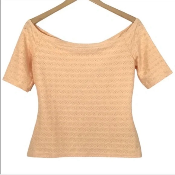 Guess Orange Fitted Ribbed Blouse - Picture 1 of 9